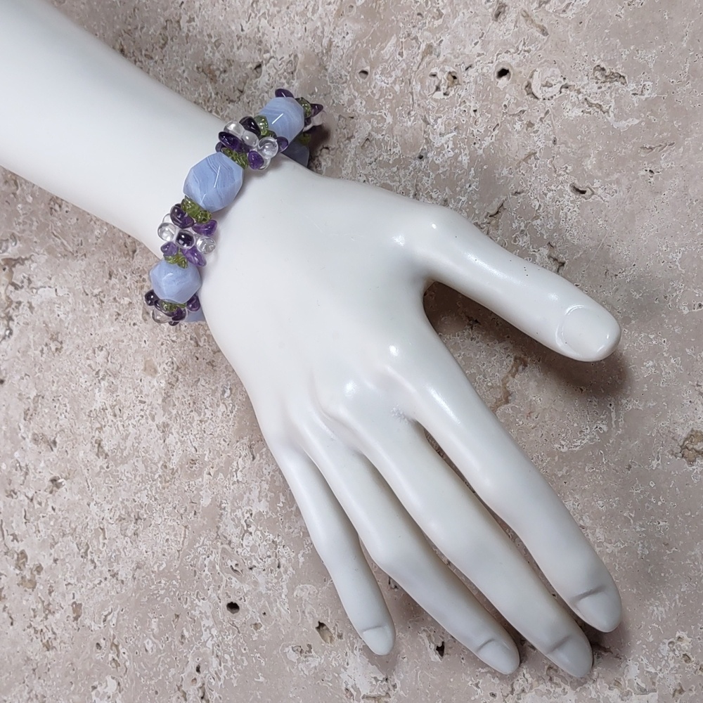 Ross Simons Chalcedony/Multi Gemstone Stretch Bra… - image 2